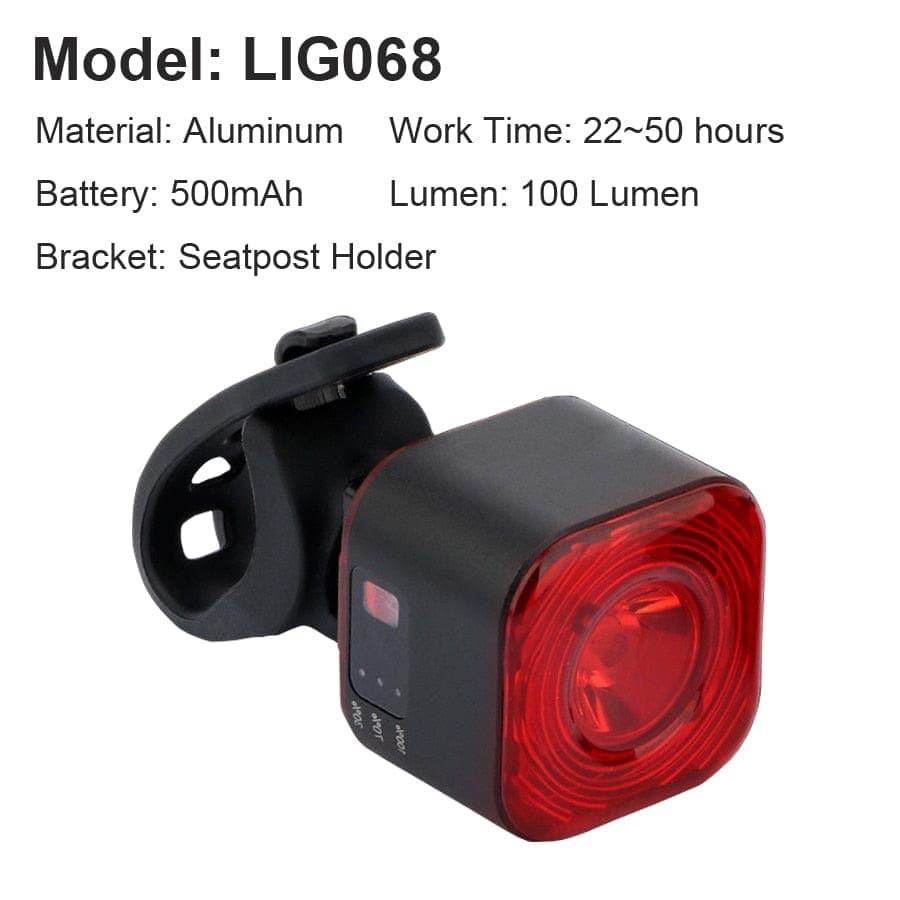 Smart Fahrrad Rücklicht Auto Start/Stopp Bremsensensierung IPx6 Wasserdicht USB Aufladung Rad Tail Rücklicht Fahrrad LED Licht