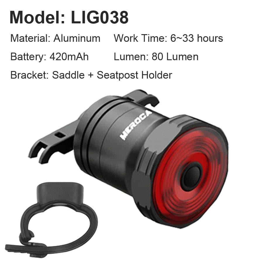 Smart Fahrrad Rücklicht Auto Start/Stopp Bremsensensierung IPx6 Wasserdicht USB Aufladung Rad Tail Rücklicht Fahrrad LED Licht
