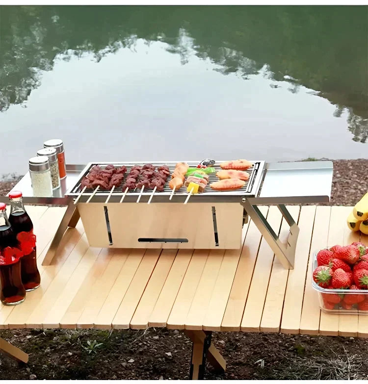 Tragbarer, klappbarer Camping-Grillrost aus Edelstahl (kostenloser Versand📦✈️)