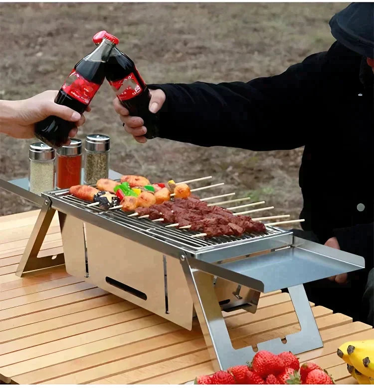 Tragbarer, klappbarer Camping-Grillrost aus Edelstahl (kostenloser Versand📦✈️)