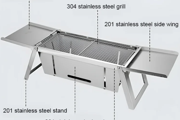 Tragbarer, klappbarer Camping-Grillrost aus Edelstahl (kostenloser Versand📦✈️)