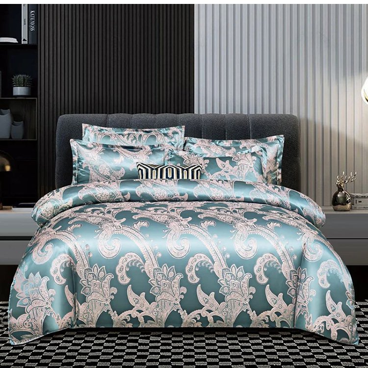 Europäisches Luxus-Satin-Jacquard Bettwäsche-Set mit 4 Teilen