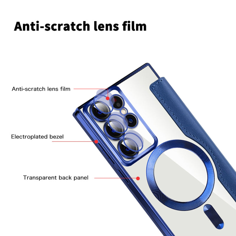 📱2024 Neue Leder strukturierte Flip Handytasche für Samsung