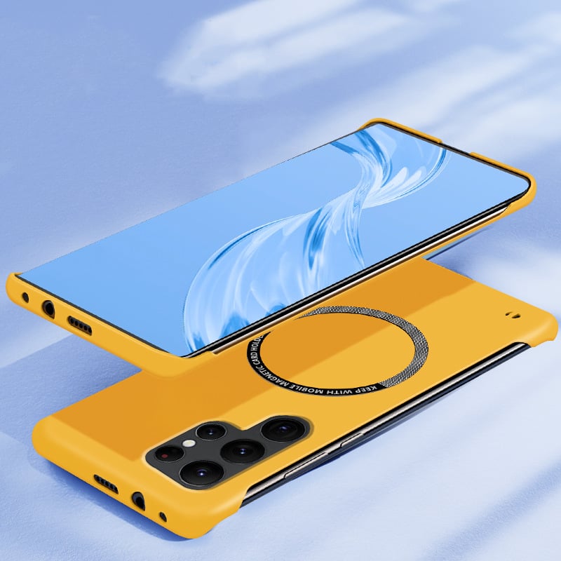 Ultra-dünne einfarbige rahmenlose Magnetanziehung Handyhülle für Samsung