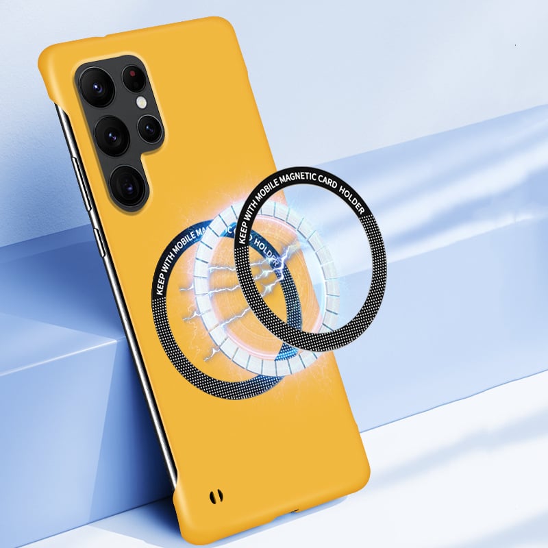 Ultra-dünne einfarbige rahmenlose Magnetanziehung Handyhülle für Samsung