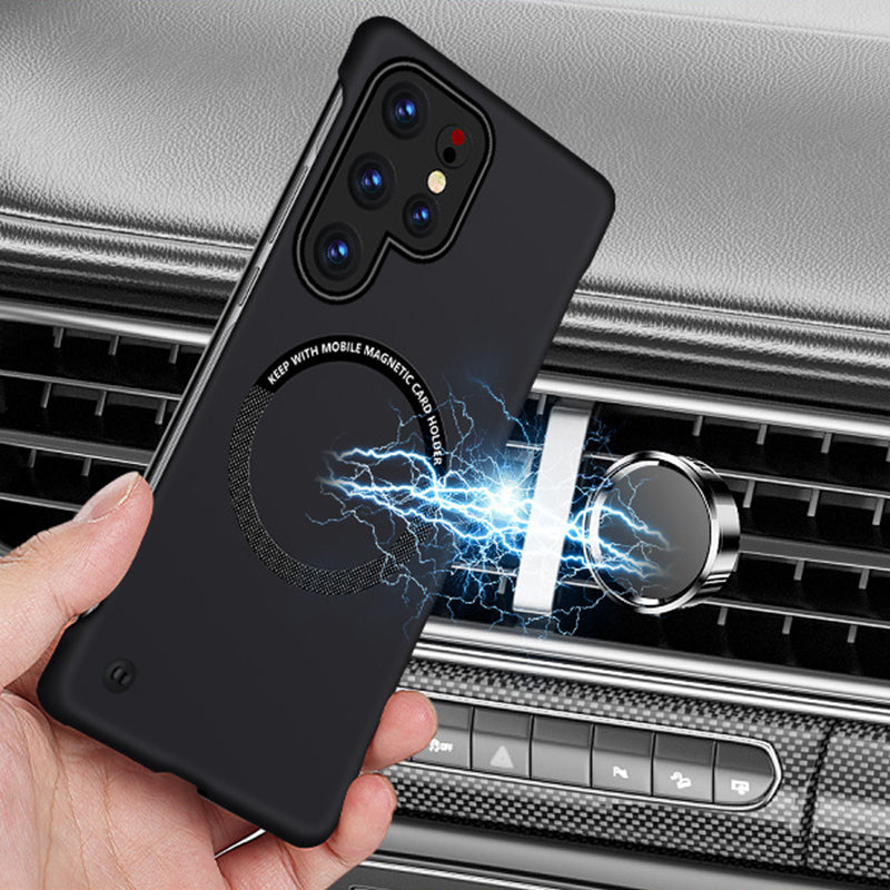 Ultra-dünne einfarbige rahmenlose Magnetanziehung Handyhülle für Samsung