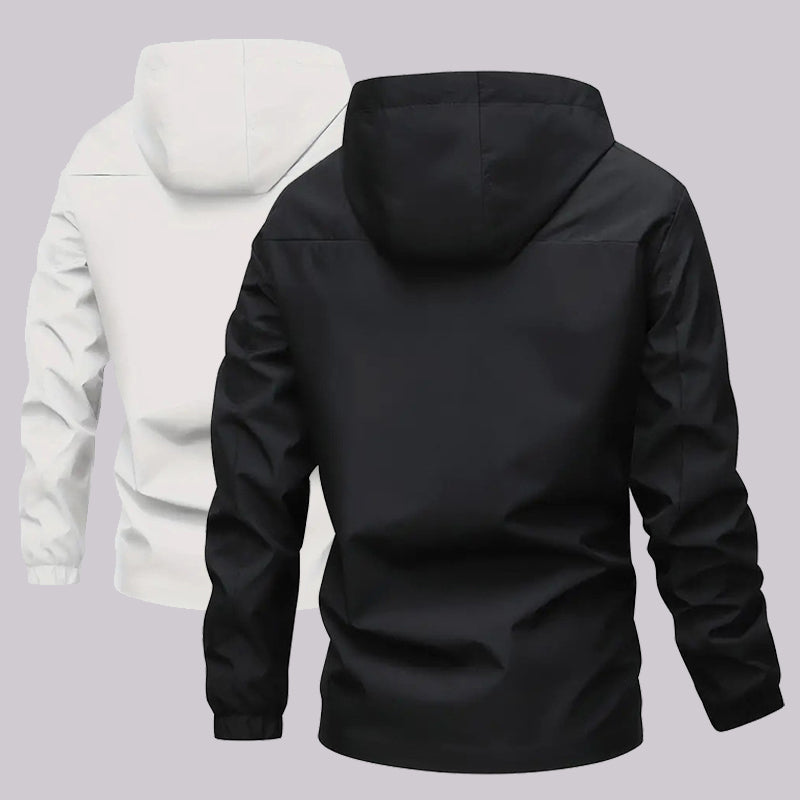 Herren wasserdichte Jacke mit abnehmbarem Kapuze und Taschen