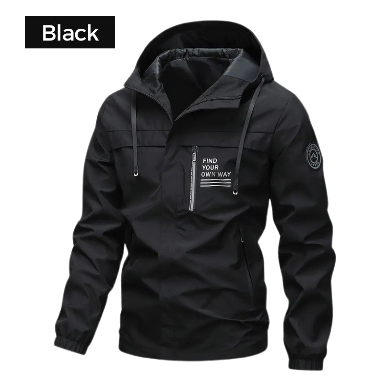 Herren wasserdichte Jacke mit abnehmbarem Kapuze und Taschen