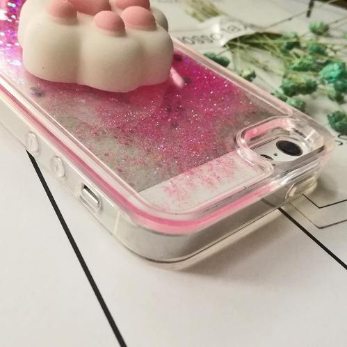 Squishy Katze Handyhüllen mit Glitzer für Iphone 5, 6, 7, 8, X