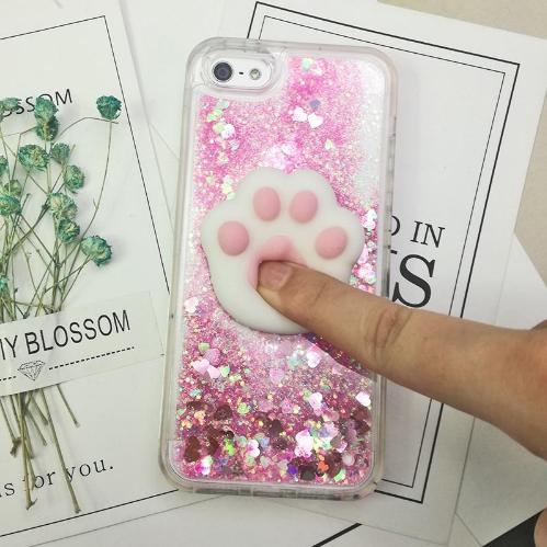 Squishy Katze Handyhüllen mit Glitzer für Iphone 5, 6, 7, 8, X