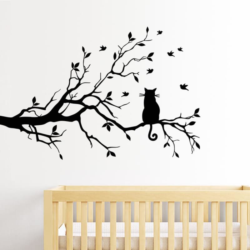 Wandtattoo Katze auf Ast BURDYKAT™