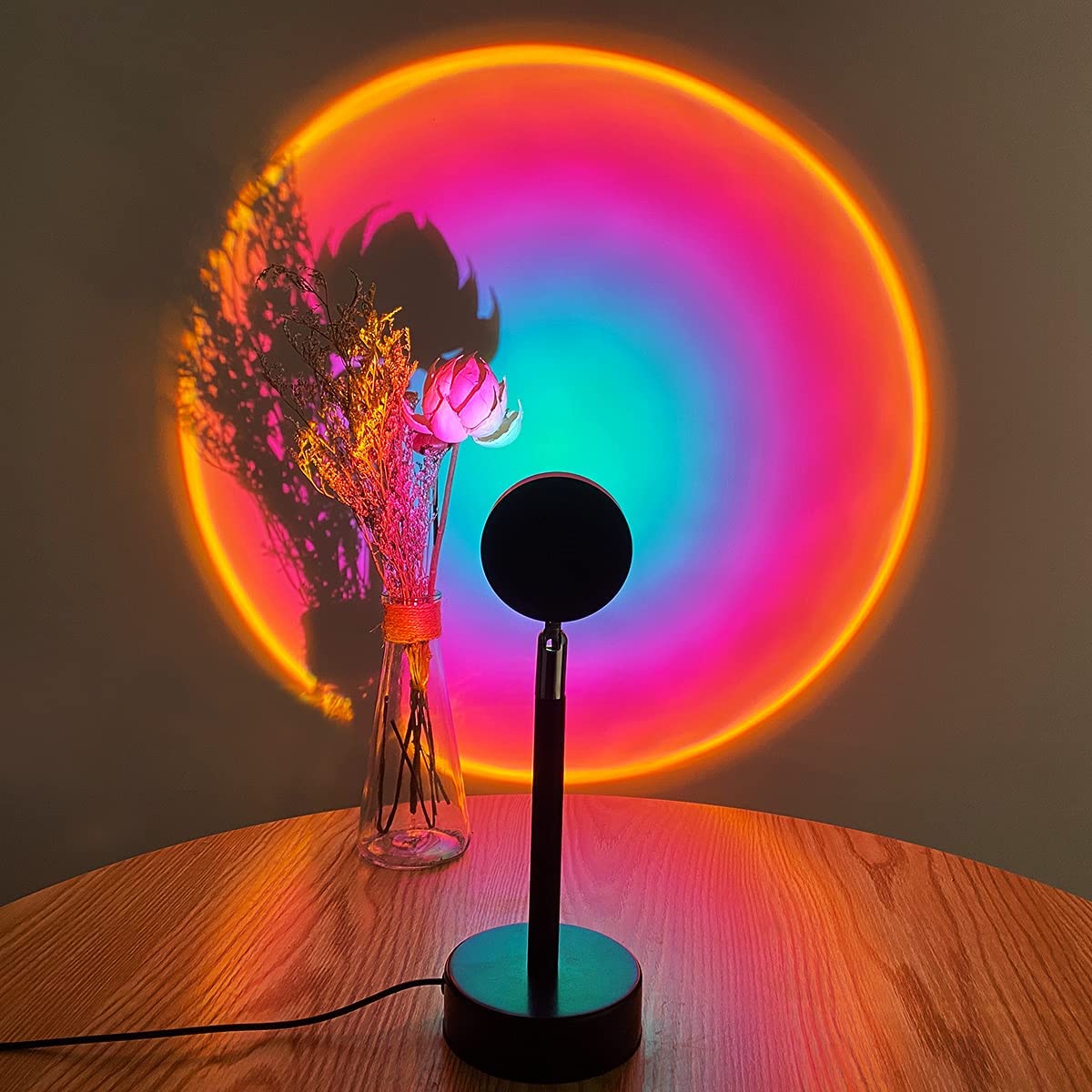 Sandsberg Sonnenuntergang Lampe | LED USB Projektor | Regenbogen Licht & Stimmungsbeleuchtung | Deko für Zuhause & Schlafzimmer