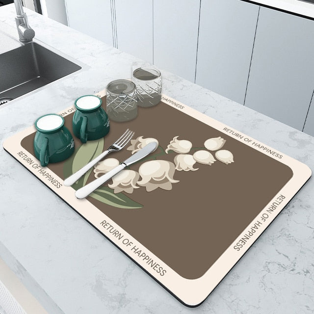 Superabsorbierende Abtropfmatte Küche Badezimmer Wasserhahn Absorbiermatte