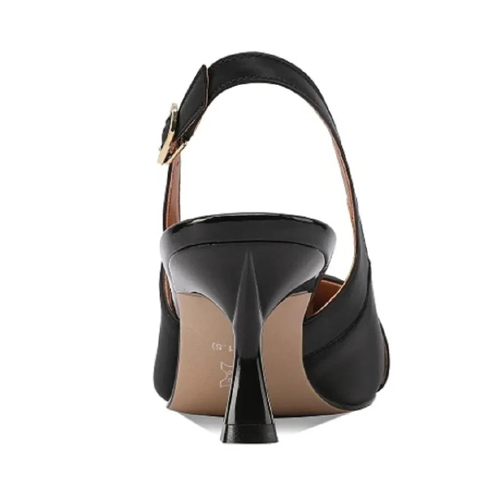 Damen Casual Schuhe - Leder Pumps - Dünne Mittel-Absatz Sandale