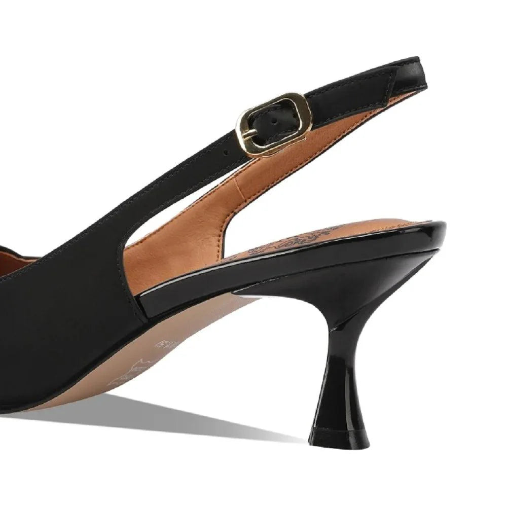 Damen Casual Schuhe - Leder Pumps - Dünne Mittel-Absatz Sandale