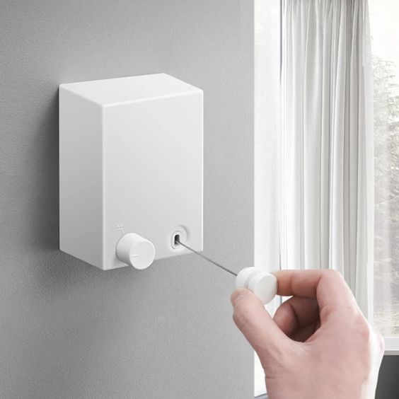 Sandsberg Teleskop-Wäscheleine | Rostfreier Stahl | Unsichtbares Design | Platzsparend für Zuhause