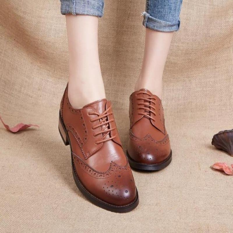 Damen Freizeit Schuhe Geschäfts Echtes Leder Oxford Schuhe