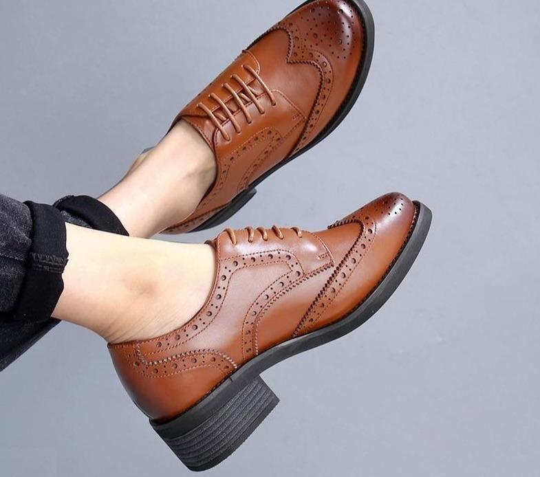 Damen Freizeit Schuhe Geschäfts Echtes Leder Oxford Schuhe