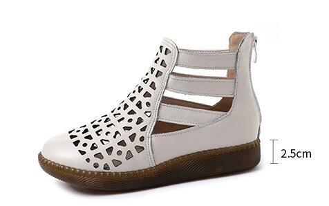 Casual Shoes: GP108 Hohl Flach Leder Sandalen Stiefel