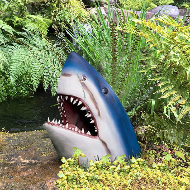 🦈Haifischkopf-Gartendekoration aus Kunstharz