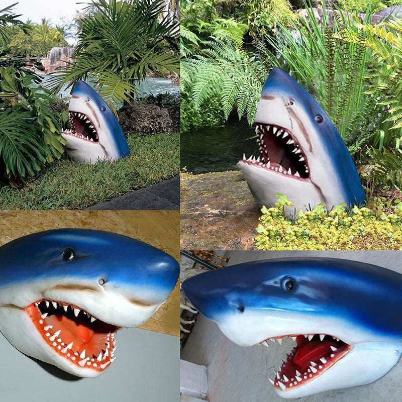 🦈Haifischkopf-Gartendekoration aus Kunstharz