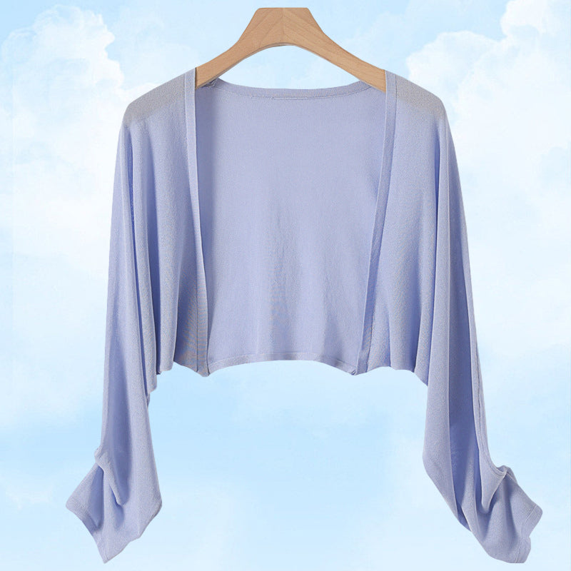 Strickjacke aus Leinenstrick mit Knöpfen