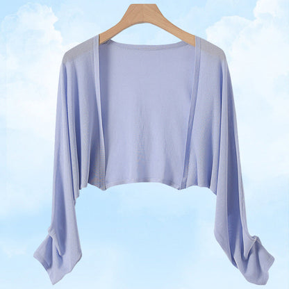 Strickjacke aus Leinenstrick mit Knöpfen