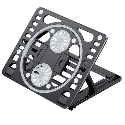 Sandsberg | Verstellbarer Laptopständer mit Kühlventilator, drehbarem Telefonclip, für Laptop, Tablet, Telefon & Buch