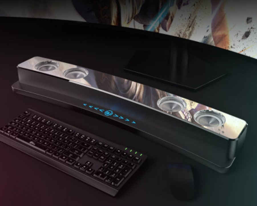 Sandsberg | Bluetooth-Gaming-Lautsprecher, mit RGB-Beleuchtung, Bluetooth 5.0, Dual-Diaphragma, Dual-Lautsprecher, mechanische Tasten, Uhr & Wecker