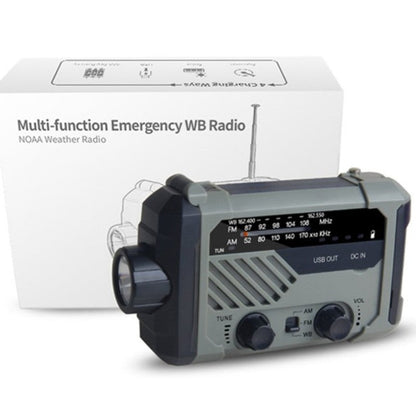 Sandsberg | Solar Handkurbel Taschenlampe, mit LED-Lichtern, eingebautem Radio, S.O.S Alarm und 4 Lademöglichkeiten, für Camping, Wildnis, Zuhause & mehr