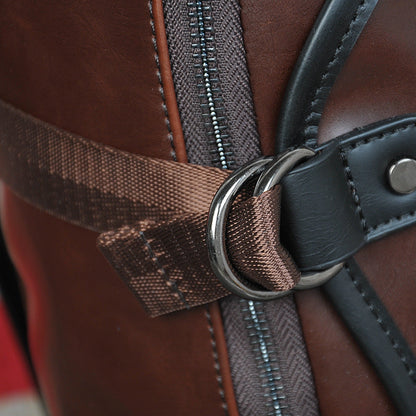 Sandsberg | Brauner Geschäfts-Leder-Rucksack, mit leicht tragbarem oberen Griff für Reisen, Arbeit und Freiluft