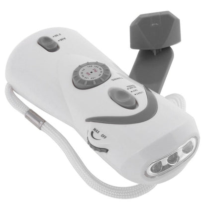 Sandsberg | Tragbare Handkurbel-Akku-Taschenlampe & Radio, mit Blitzalarm, LED-Beleuchtung & Powerbank-Funktion, für Camping, Abenteuer und mehr