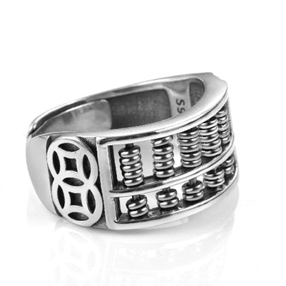 Sandsberg | Vintage Silber Abakus verstellbarer Ring, für Glück & Wohlstand