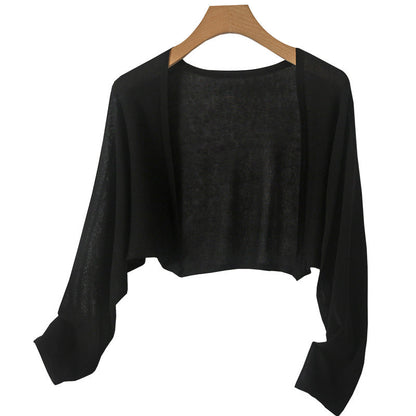 Strickjacke aus Leinenstrick mit Knöpfen