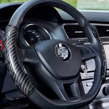 Sandsberg | Universelle rutschfeste Lenkradhülle mit Holzmaserung-Design & rutschfesten Tasten