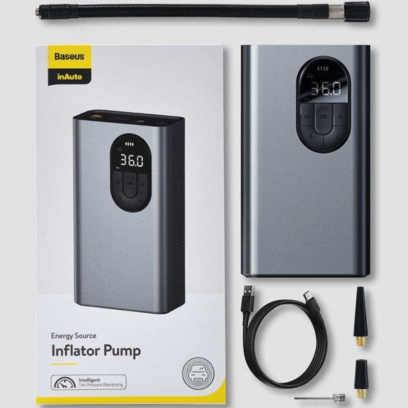 Sandsberg | Tragbarer wiederaufladbarer Auto-Reifenaufbläser, mit intelligenter digitaler Reifendrucküberwachung & 2400mAh Batterie, für Auto, Fahrrad, Motorrad