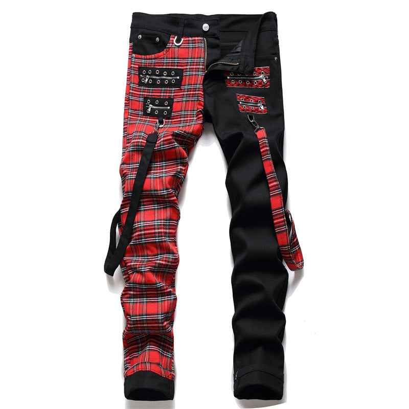 Schwarze Paneel-Farbblock-Jeans