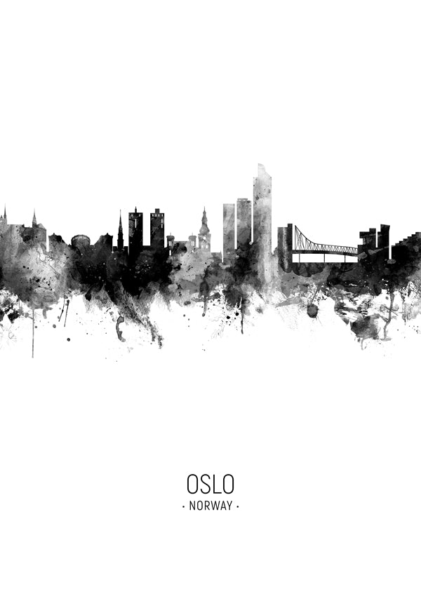 Sandsberg | Oslo Skyline schwarz-weiß