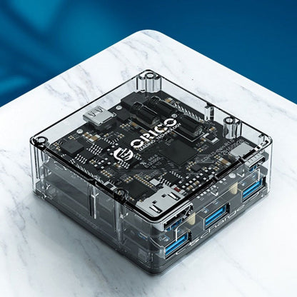 Sandsberg | 4-in-1 transparente Docking-Station, mit HDMI, 3 USB- und Type-C-Ports, für Laptop, Telefon, Zuhause und Büro