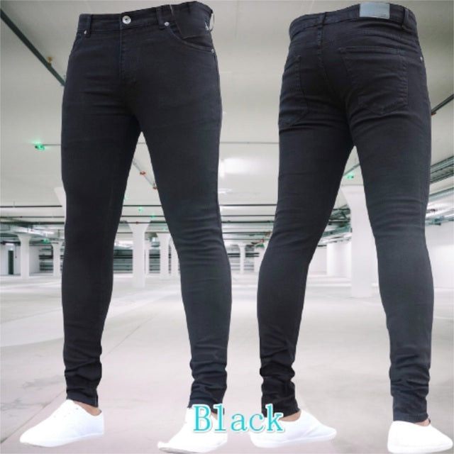 Herrenhose Retro-Waschanlage Reißverschluss Stretch Jeans