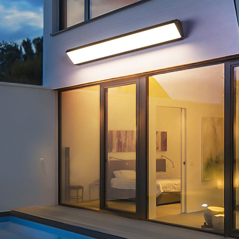 Zeitgenössische industrielle wasserdichte Aluminium rechteckige Rahmen Acryl LED Wandstrahler Lampe für Außenpatio