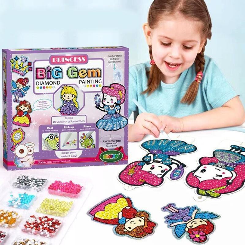 Große Edelstein-Diamant-Malaufkleber für Kinder