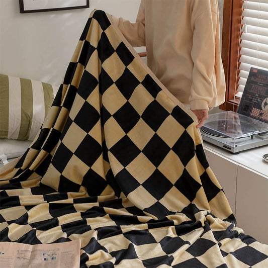 Kontrastierendes Schachbrett-Multipurpose-Flanell-Decke