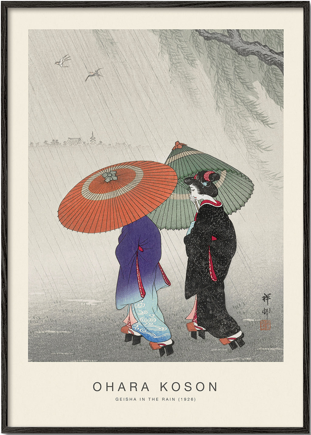 Geisha im Regen (Sonderausgabe) - Ohara Koson
