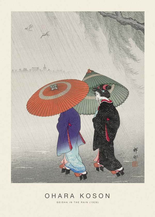 Geisha im Regen (Sonderausgabe) - Ohara Koson