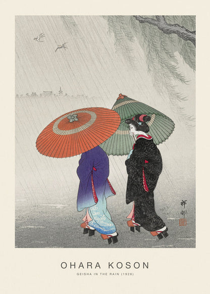 Geisha im Regen (Sonderausgabe) - Ohara Koson