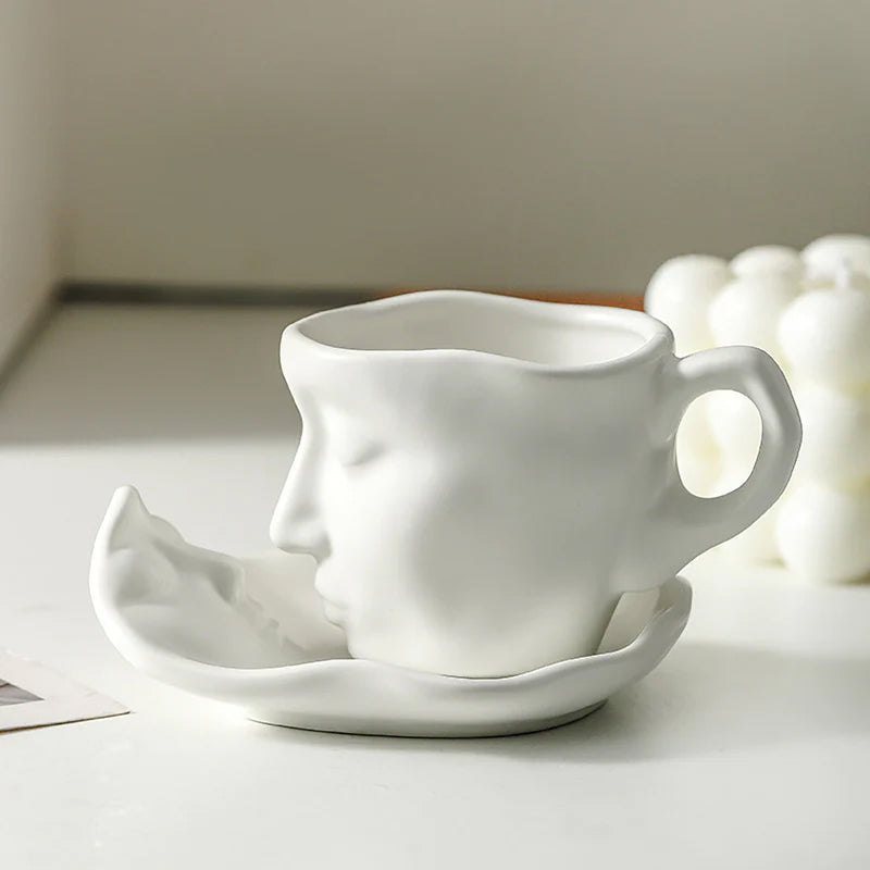 Metall berühren Gesicht kreative Keramik Kuss Kaffeetasse
