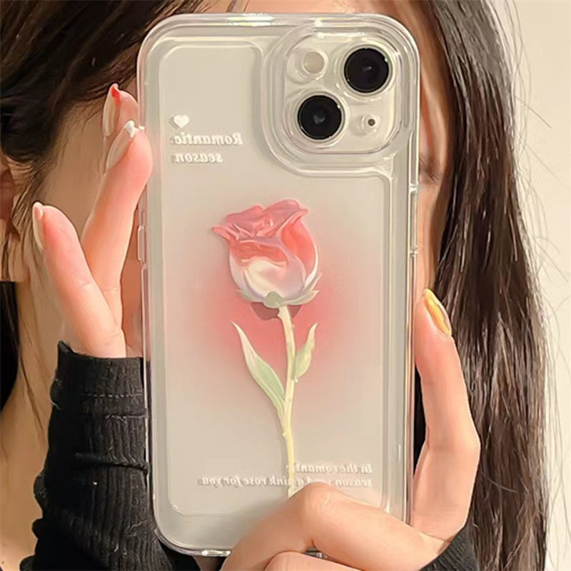 Sandsberg | Mode Tulpenrose Blume Floral Weich Shockproof Kompatibel mit Hülle für iPhone