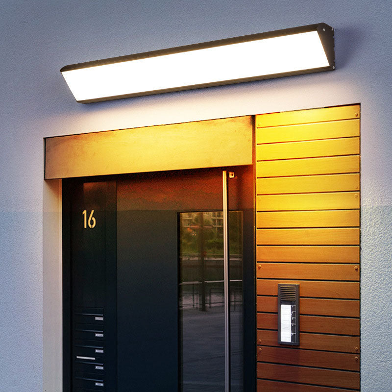 Zeitgenössische industrielle wasserdichte Aluminium rechteckige Rahmen Acryl LED Wandstrahler Lampe für Außenpatio