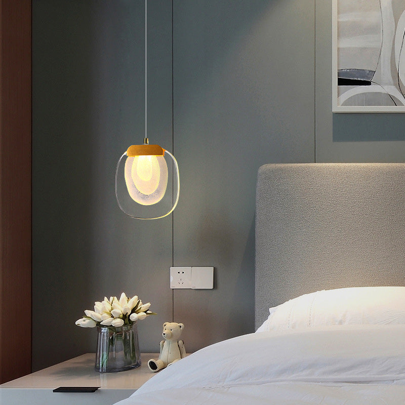 Zeitgenössische skandinavische Aluminium Kristall runde LED-Deckenleuchte für das Wohnzimmer